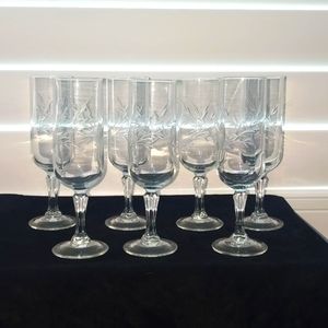 Set of Seven Champagne Glasses by Coppercraft Guild